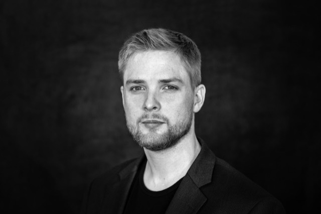Black-and-white portrait of Martin Čech